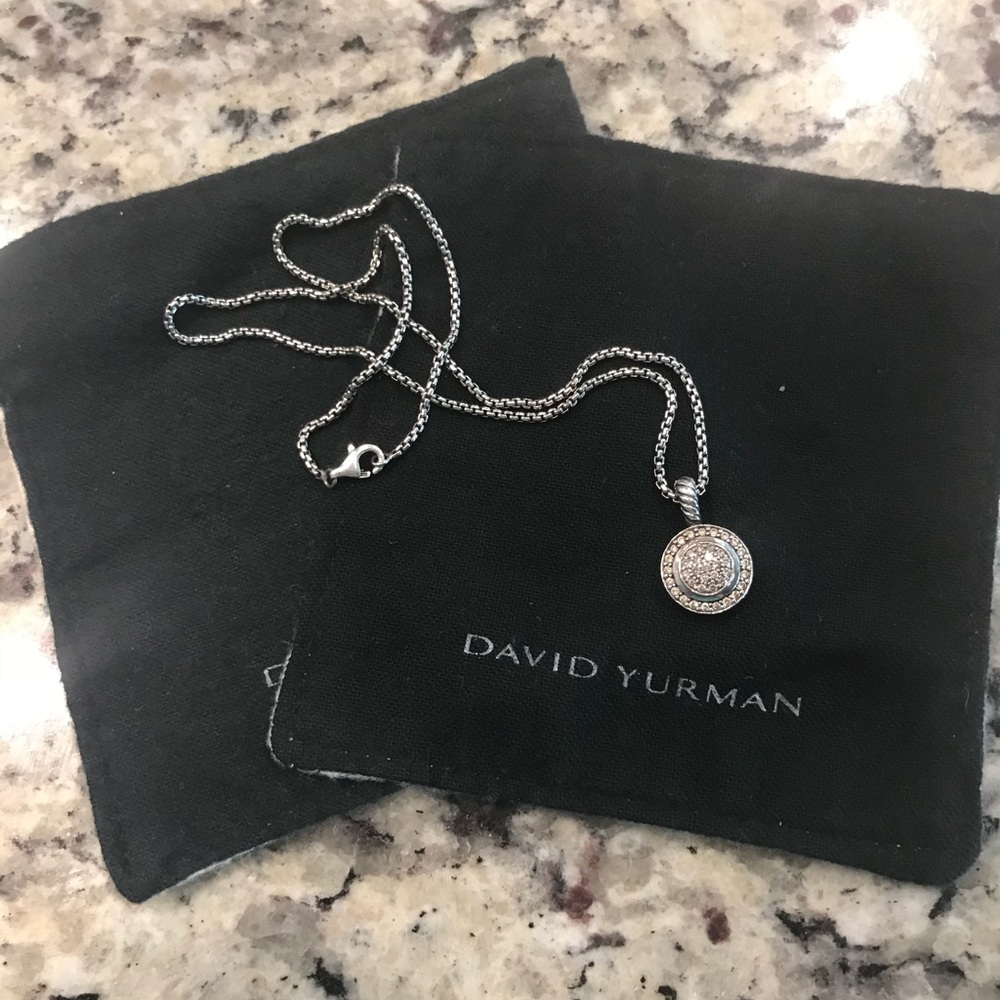 David Yurman chain and diamond pave drop